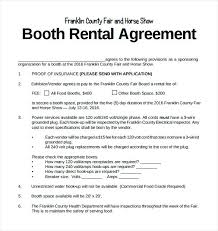 Vendor Sample Booth Rental Agreement Free Download Photo Contract ...
