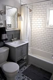 Small Grey And White Bathroom Renovation Update Subway Tile Grey Vanity Recessed Cabi Gray And White Bathroom Bathroom Renovation Small Bathroom Inspiration
