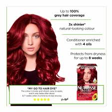 Garnier nutrisse permanent hair color 66 true red nourishing color creme. Garnier Nutrisse Ultra Vibrant Red 5 62 Permanent Hair Dye Wilko
