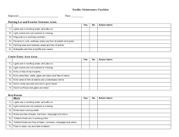 These vehicles could be very important. Facility Maintenance Checklist Template 3451 Excel Templates
