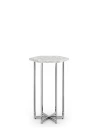 Whether you want to put your feet up or set your coffee down, our range includes ultra modern glass tops, traditional wood models, and even some elegant stone pieces to complement or become a standout feature in your living room. Ava White Marble Side Table M S White Marble Side Table Marble Side Tables Side Table