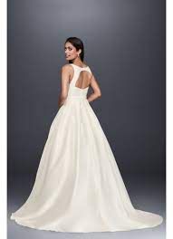 High Neck Mikado Ball Gown Wedding Dress David S Bridal Ball Gowns Wedding Ball Gown Wedding Dress Wedding Dress Trends