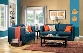 Work with shades lighter, darker and similar to the blue sofa. Decorating Living Room Navy Blue Sofa Home Design Decoration Ideas