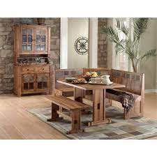 Square modern farm style dining room table for 2/4, small rustic farmhouse natural reclaimed barn wood breakfast nook kitchen furniture. Sedona Breakfast Nook Set Sunny Designs 3 Reviews Furniture Cart