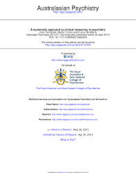 Pdf A Systematic Approach To Clinical Reasoning In Psychiatry