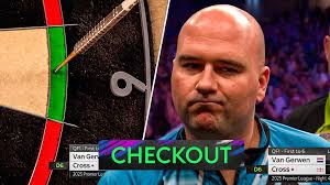 Rob Cross hits the 132 checkout against Michael van Gerwen in Night 4 of  the Premier League.