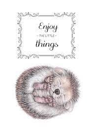 But that is the best of all. Enjoy The Little Things Hedgehog Quote Prints Art Wall Kids Woodland Nursery Prints