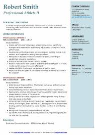 professional athlete resume samples