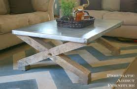 Rustic coffee tables have certain benefits that will never regret you for getting this kind of coffee table. Zinc Top Coffee Table Tutorial Pottery Barn Knock Off Love This Metal Topped Table Zinc Coffee Table Zinc Table Home Decor Tips