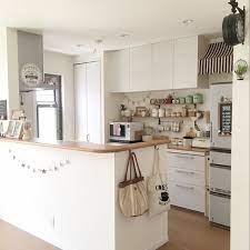 キッチン カップボード キッチン背面 オーニング風 冷蔵庫リメイク などのインテリア実例 2016 06 25 22 20 02 roomclip ルームクリップ キッチンダイニングルーム カントリー キッチン キッチンアイデア