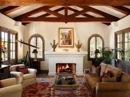 Mediterranean Style Decor With Casemen Windows With And Curve Top And Shutter And Fireplace An Home Decor Styles Small Apartment Design Loft Living Room Design