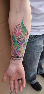 Dungeons And Dragons By Amanda At Atticus Tattoo Calgary Ab Imagine Dragons Tattoo Geek Tattoo Dragon Tattoo Designs