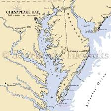 Virginia Chesapeake Bay Nautical Chart Decor