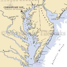 virginia chesapeake bay nautical chart decor