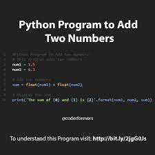 Python Program To Add Two Numbers Coderforevers Python Programming Computer Programming Languages Python