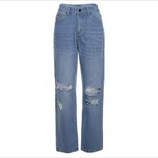 Katose Women High Waist Jeans Fashion Wide Leg Straight Thin Denim Pants  Hole Jeans Loose Denim Pants Trousers (Blue,X-Large,X-Large) : Amazon.ca:  Clothing, Shoes & Accessories