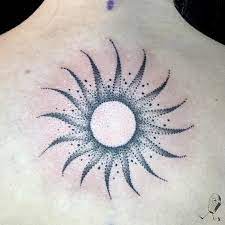 Dotwork Sun Design Thumbnail Tattoos Tropical Flower Arm Tattoo