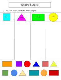 2d shape sorting cut and paste worksheets teaching resources tpt
