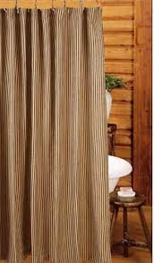 Black And Tan Shower Curtains New Primitive Country Farmhouse Bath Black Tan Ticking Striped Shower Curtain Primitive Shower Curtains Primitive Bathrooms Black Shower Curtains