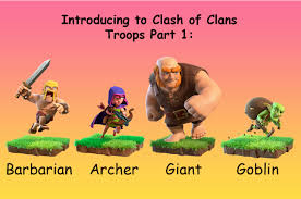 Clash of clans is a freemium mobile strategy video game developed and published by finnish game developer supercell.the game was released for ios platforms on august 2, 2012, and on google play for android on october 7, 2013. Clash Of Clans Troops Barbarian Archer Giant And Goblin Buy Clash