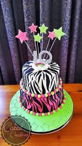 Birthday Places For 10 Year Olds Near Me Super Fun Birthday Cake For A 10 Year Old Girl Love The Bright Colors And Of Course The Zebra Print 10 Birthday Cake Birthday Cake Girls Cool Birthday Cakes