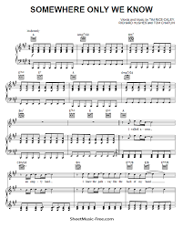 Then imagine locating a single song in a haystack of thousands of cd cases, compared to using a quick computer. Somewhere Only We Know Sheet Music Keane Sheetmusic Free Com