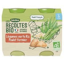 Recettes pour une régime riz pomme poulet avis légère. Petits Pots Bebe Des 6 Mois Legumes Verts Riz Poulet Bio Bledina Les 2 Pots De 200g A Prix Carrefour
