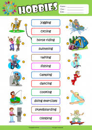 Hobbies Esl Matching Exercise Worksheet For Kids Hobbiesforkids English Games For Kids English Lessons For Kids Learning Spanish For Kids