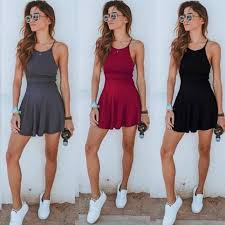 Free Shipping Summer Casual Sleeveless Mini Dress Womens Dresses Summer Dresses For Women Ladies Mini Dresses