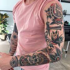 125 Best Sleeve Tattoos For Men Cool Ideas Designs 2021 Guide Traditional Tattoo Sleeve Best Sleeve Tattoos Old School Tattoo Sleeve