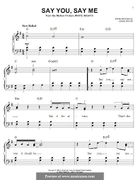 L Is For The Way You Look At Me Sheet Music Say You Say Me By L Richie Lionel Richie Lyrics Me Too Lyrics Flamenco Guitar Lessons