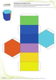 Bastelbogen Sechsseitiges Prisma Wurfel Basteln Papier Falttechniken Geometrische Korper