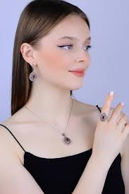 925K Ruby Stone Silver Pendant Necklace, Vintage Ottoman Design Necklace, Ruby  Silver Necklace, Unique Gift İdea for Women