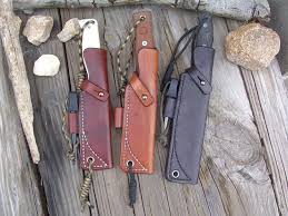 This design fills the need for a sturdy, compact knife with a versatile skinning blade. Lf Custom Leather Bushcraft Knife Sheaths Ksl Com