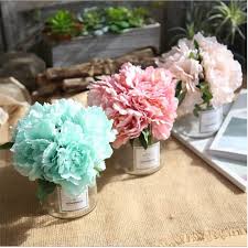 Courtesy of the tiffany & co. Nienie Artificial Flowers Tiffany Blue Peony Bouquet For Wedding Decoration 5 Heads Peonies Fake Flowers Silk Hydrangeas Flowers Artificial Dried Flowers Aliexpress
