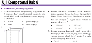Contoh soal mengenal garis singgung lingkaran kelas 8; Soal Bangun Ruang Sisi Datar Kubus Balok Prisma Limas Science639