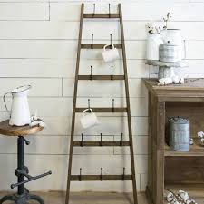 Decorative Ladder Ideas Mug Display Ladder Decor Wooden Ladder