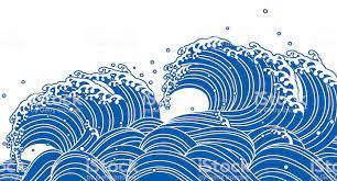 Blue Wave Japanese Style Wave Illustration Wave Art Japanese Art