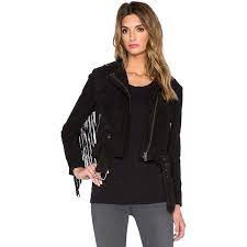 Muubaa Romana Fringed Biker Jacket Jackets Coats Fringe Leather Jacket Faux Suede Skirt Revolve Clothing
