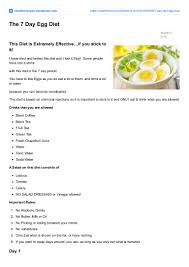 The 7 Day Egg Diet