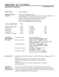 greg elmore's professional pilot resume