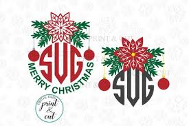Download Free Svg Christmas Poinsettia Monogram Name Frame Svg Dxf Cutting Template Svg Files Free Download