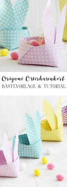 Origami Osterhasen Korb Kostenlose Vorlage Als Pdf Osterhasen Basteln Kinder Osterhasen Basteln Osternest Basteln