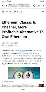 Ethereum classic (etc) runs on the same protocol doing a similar function, but it does have some distinct differences in the power of ethereum lies in its community since it is a platform that allows others to build projects that could. Is Ethereum Classic More Profitable Than Ether Or Just Cheaper Honest Thoughts See The Article Link In The Comments And Argument That Etc Is More Profitable Than Eth Ethereumclassic