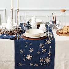 Image 1 Of The Product Snowflake Print Table Runner Copper Christmas Table Copper Christmas Decor Printed Table Runner
