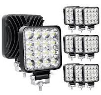 RIGIDON 10 Pcs Mini Faro da Lavoro Led, 3.3 Pollici 48W Spot Luci di  Lavoro, Fari di Profondità, Tripla Fila Barra Fuoristrada Per Auto Trattore  ...