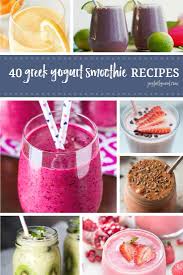 40 Greek Yogurt Smoothie Recipes To Try Smoothie Recipes With Yogurt Greek Yogurt Recipes Greek Yogurt Smoothie Recipes