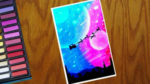 How To Draw Scenery Santa Christmas Drawing And Painting Step By Step Video Dailymotion Soft pastel drawing landscape for beginners | how to draw a boat with soft pastels.