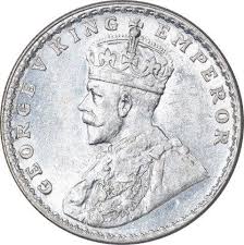 British Indian silver coin dated 1913 ...