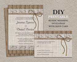 A Burlap And Lace Wedding Invitation With Rsvp Card Featuring Diy Printable Wedding Invitations Rustic Bridal Shower Invitations Engagement Party Invitations